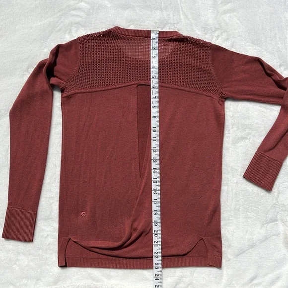 Lululemon Back to Balance Long Sleeve Sweater Rustic Clay Size XS Excellent - Picture 14 of 15